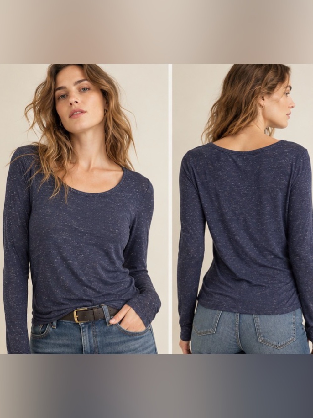 Maison Scotch Scotch & Soda Metallic Shimmer Long Sleeve Top